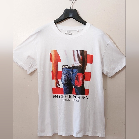 New In  Bruce Springsteen 'Born In The USA' White Tshirt with Track List on Back - Picture 6 of 6